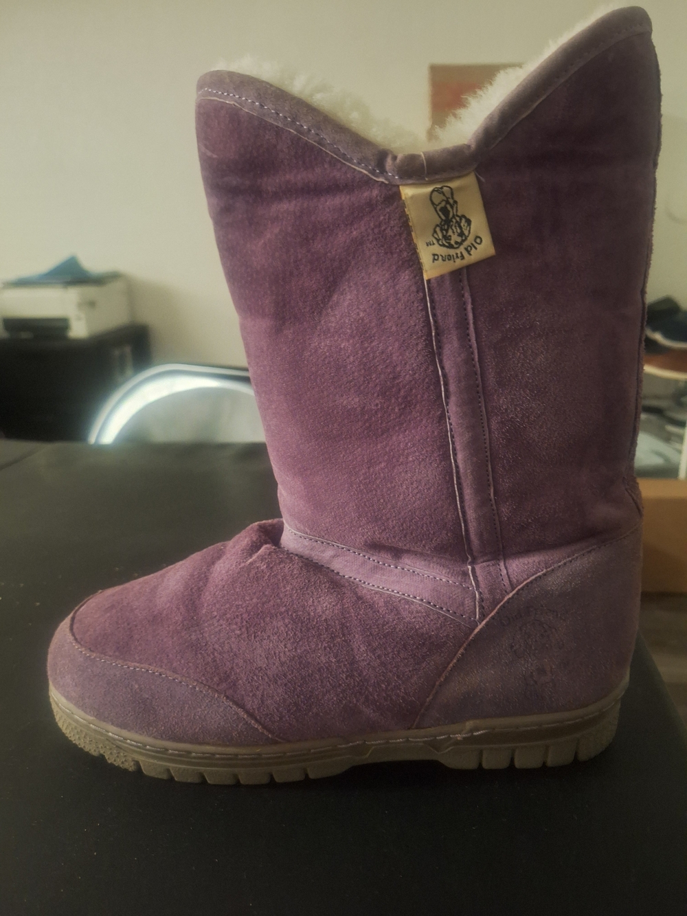 Cozy Purple Suede Shearling Women's Boot